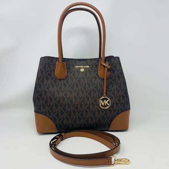 Michael Kors Mercer Gallery Medium Brown/Tan Tote Signature Print - Picture 1 of 14